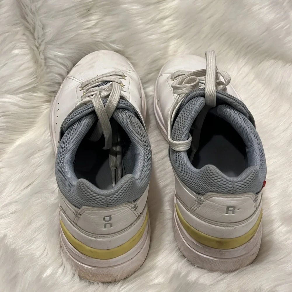On Running The Roger Cloudtec White Leather Sneakers Women 8